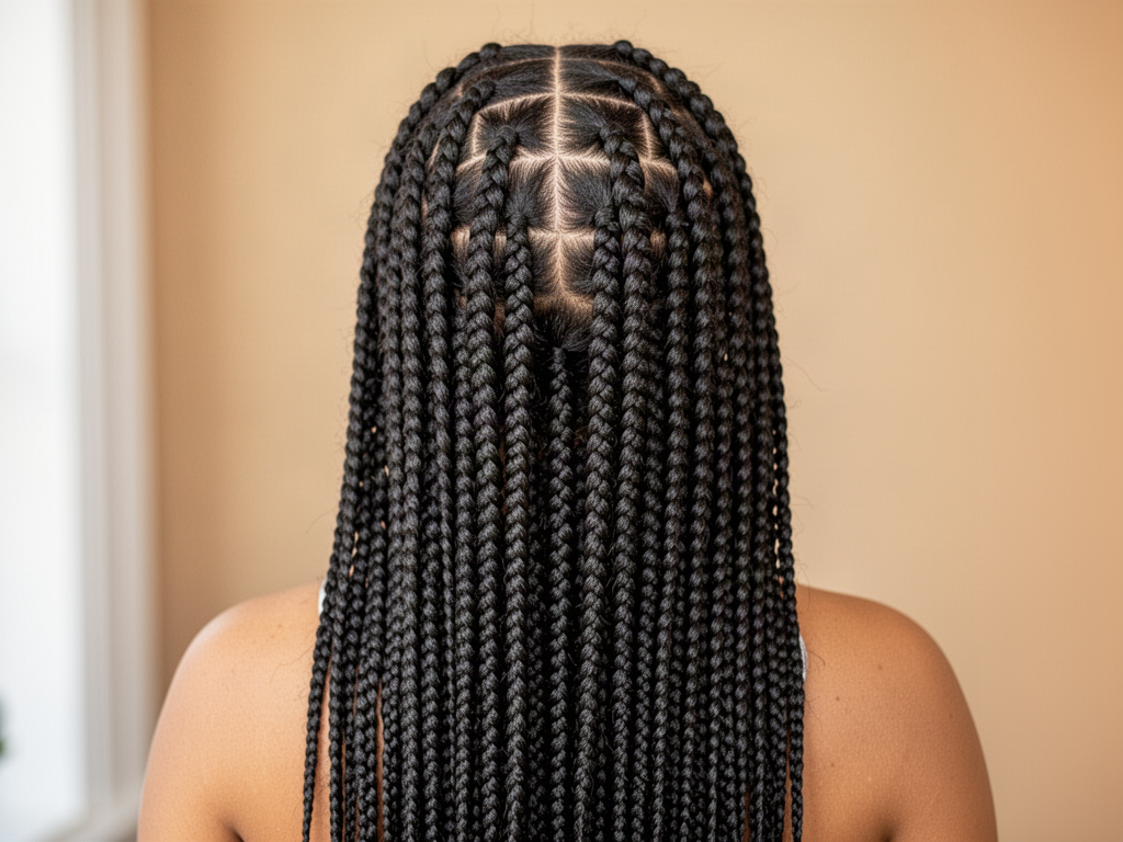 Knotless braids, medium